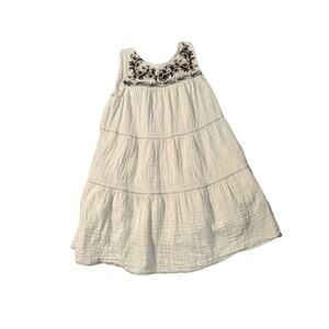 Max Studio Tiered Maxi Dress Size Small White Sleeveless Embroidered‎